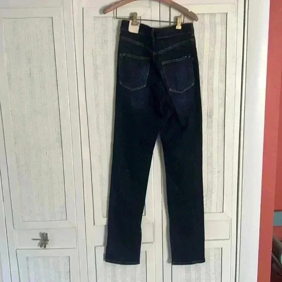NWT x Anthropologie Pilcro The Split Straight Jeans in Denim Dark sz 27 - Picture 8 of 9